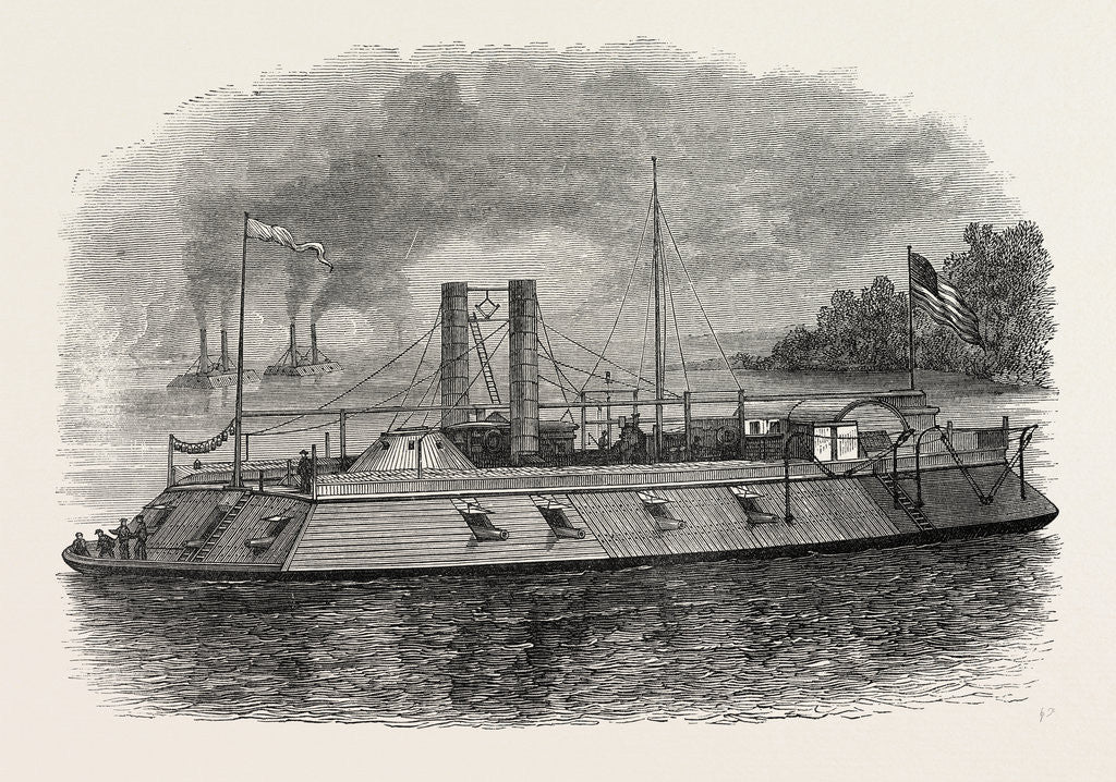 Detail of Federal Iron-Clad River Gunboat, American Civil War by Anonymous