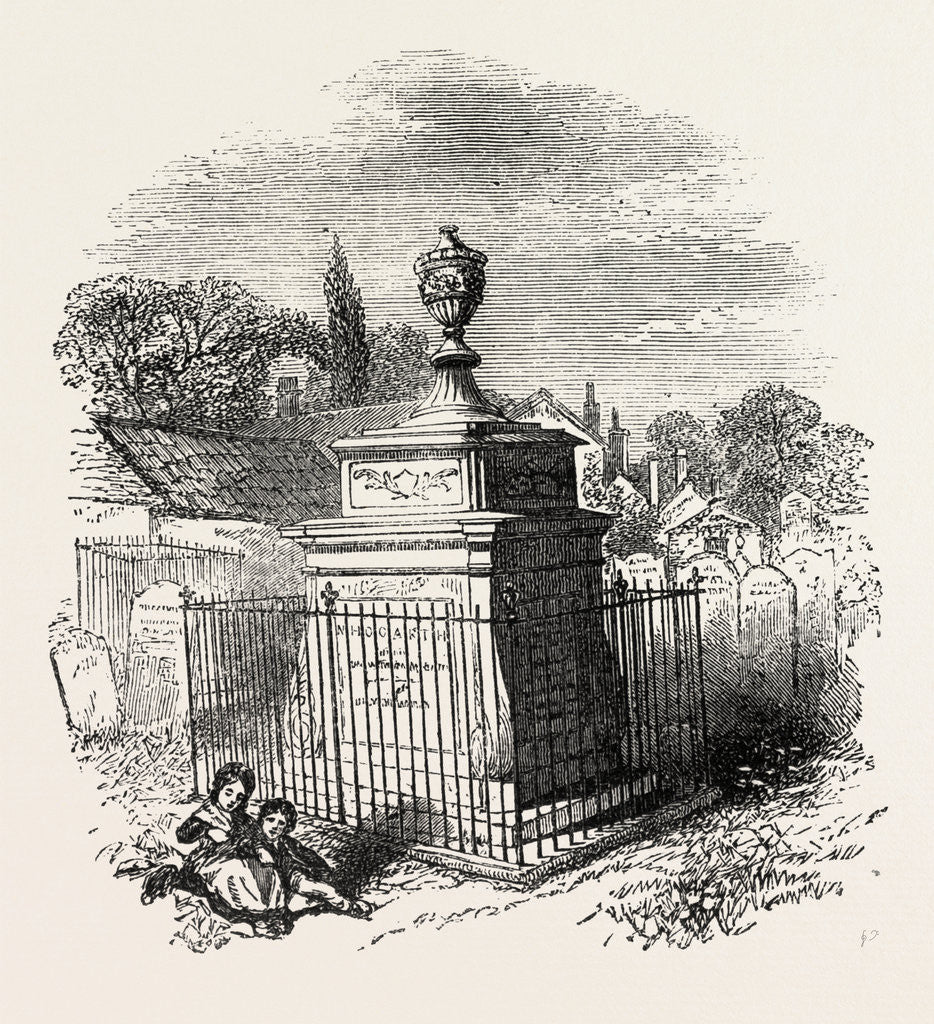 Detail of Tomb of Hogarth, in Chiswick Churchyard, London by Anonymous