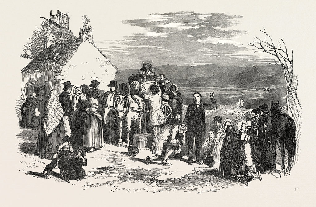 Detail of Irish Emigrants Leaving Home, the Priest's Blessing, Ireland by Anonymous