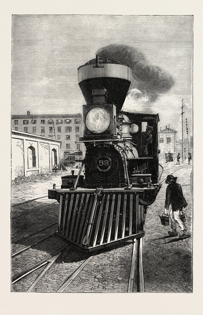 Detail of An American Locomotive Engine and Cow Catcher by Anonymous