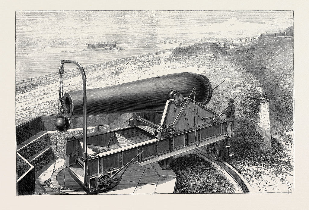 Detail of American Artillery: The New 20 Inch Rodman Gun on Fort Hamilton, New York Harbour by Anonymous