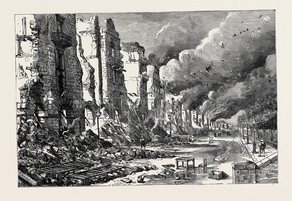 Detail of After the Burning of Alexandria: Ruins of the Grand Square by Anonymous