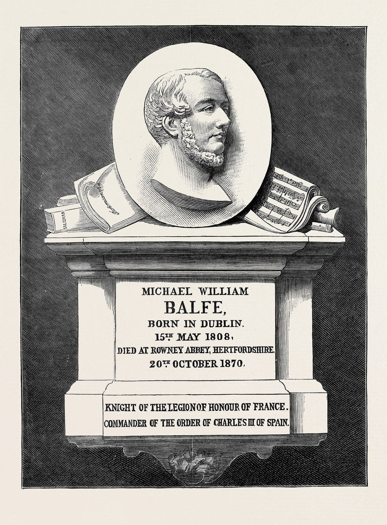 Detail of The Balfe Memorial Tablet in Westminster Abbey, London: Michael William Balfe by Anonymous