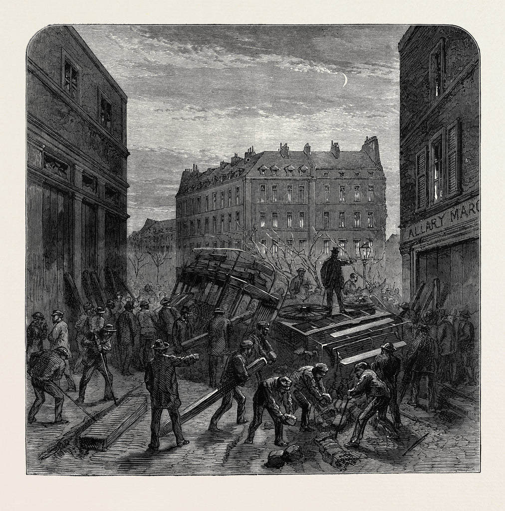 Detail of The Barricades in Paris, France, 1870 by Anonymous