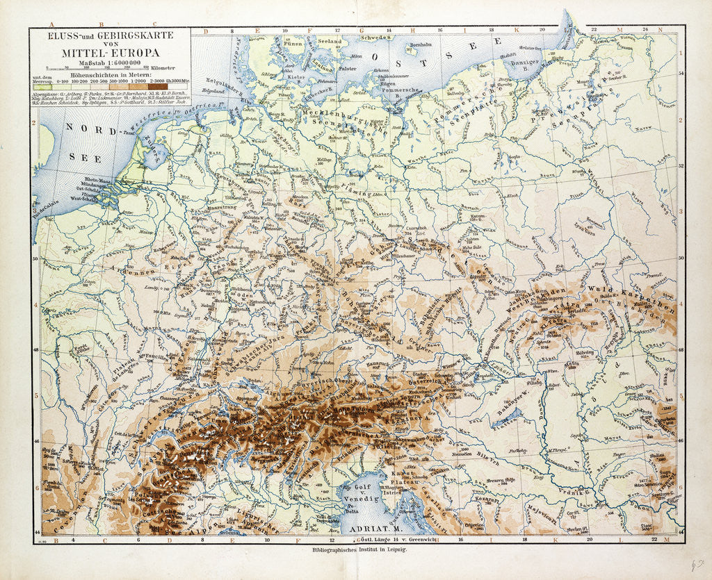 Detail of Map of Central Europe 1899 by Anonymous