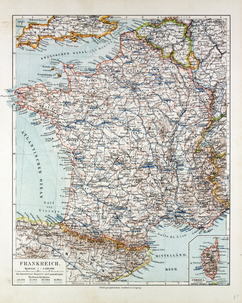 Detail of Map of France 1899 by Anonymous