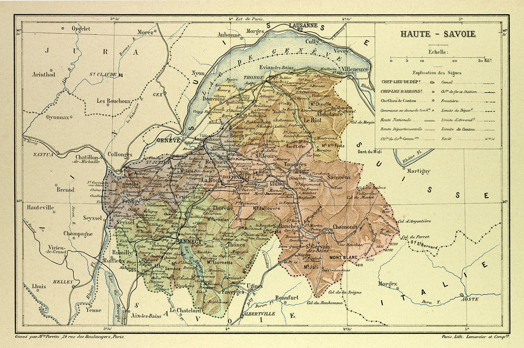 Detail of Map of Haute-Savoie France by Anonymous