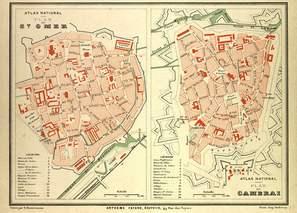 Detail of Map of St. Omer and Cambrai France by Anonymous