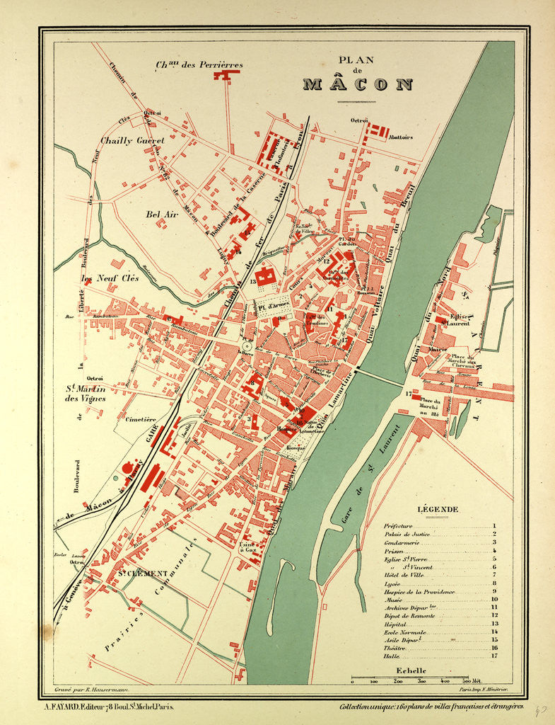 Detail of Map of Mâcon France by Anonymous