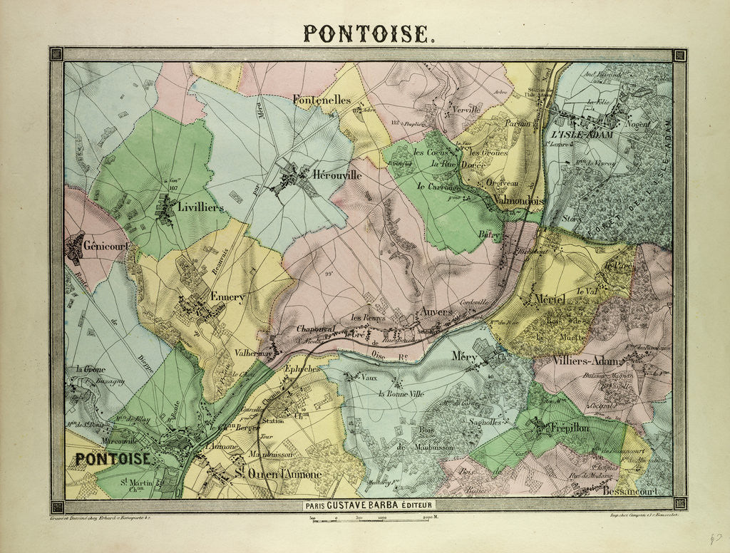 Detail of Map of Pontoise France by Anonymous