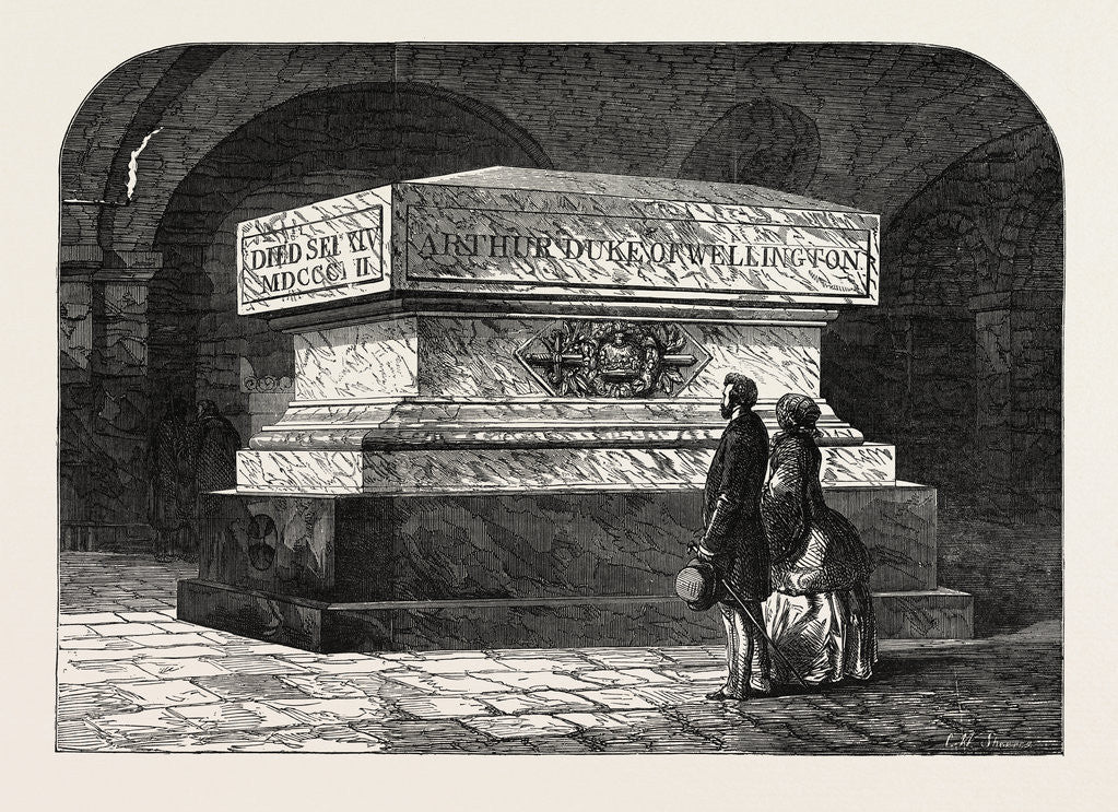 Detail of Tomb of the Late Duke of Wellington in the Crypt of St. Paul's Cathedral London 1854 by Anonymous