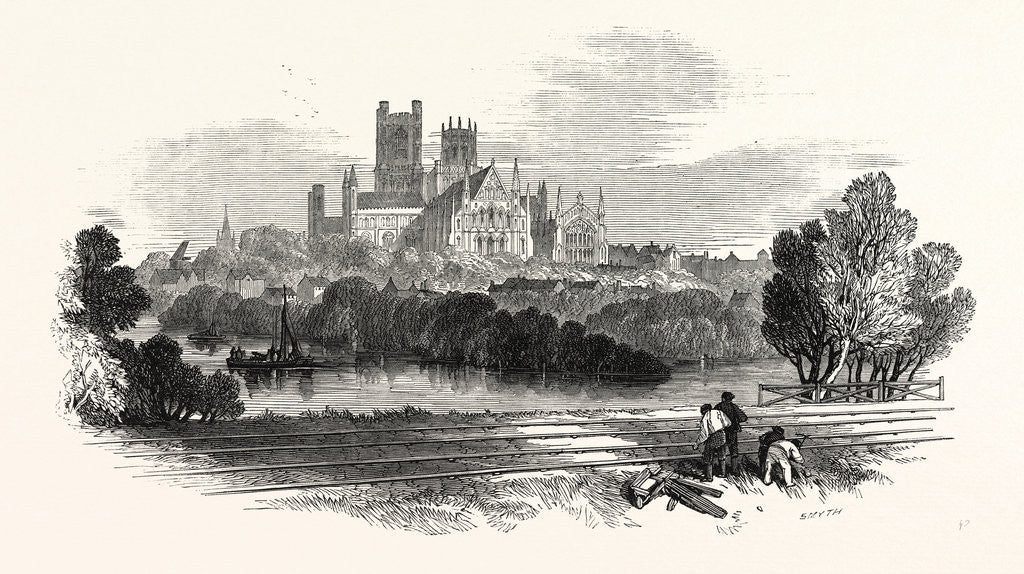 Detail of The East Anglian Railway: Ely from the Railway, UK, 1847 by Anonymous