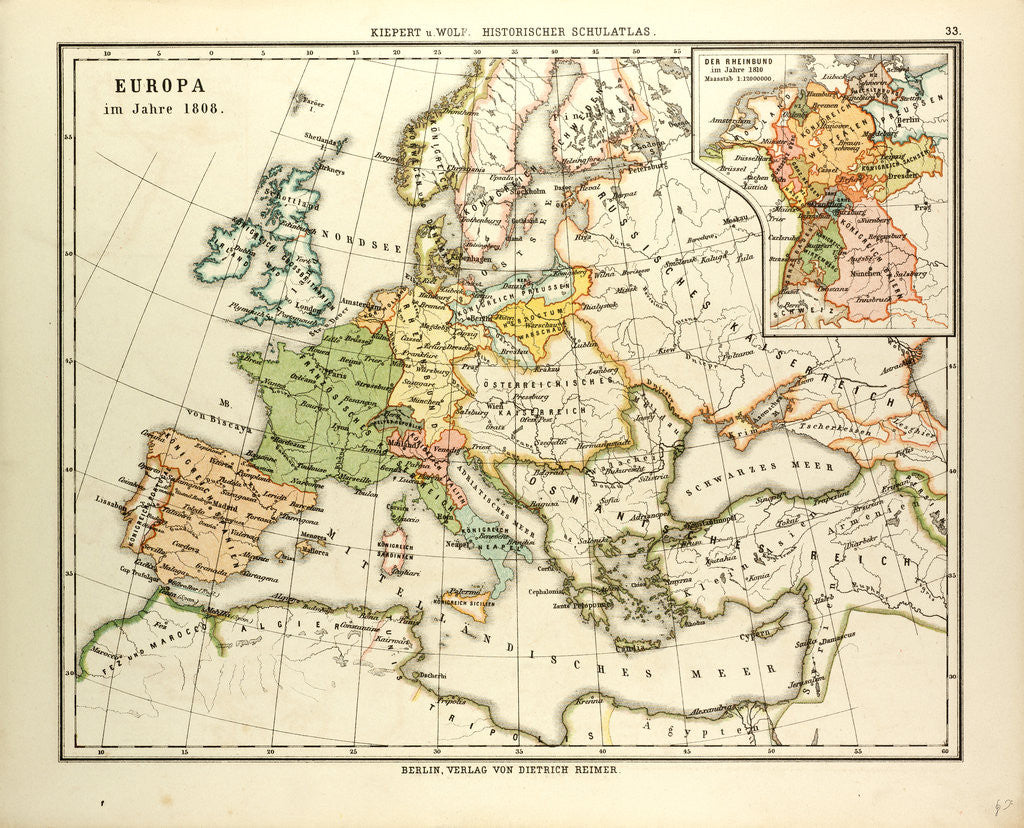 Detail of Map of Europe in 1808 by Anonymous