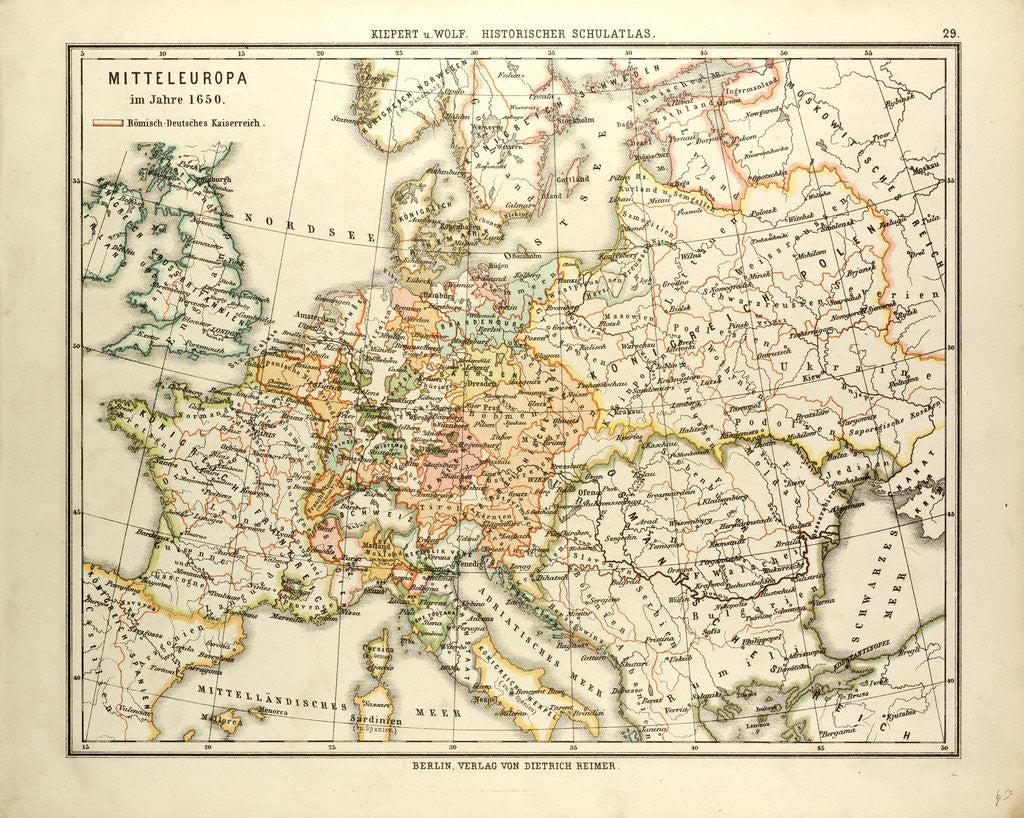 Detail of Map of Central Europe in 1650 by Anonymous