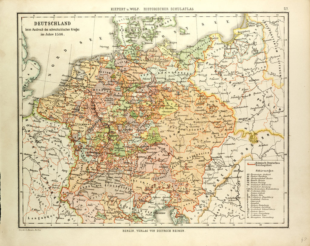 Detail of Map of Germany in 1546 by Anonymous