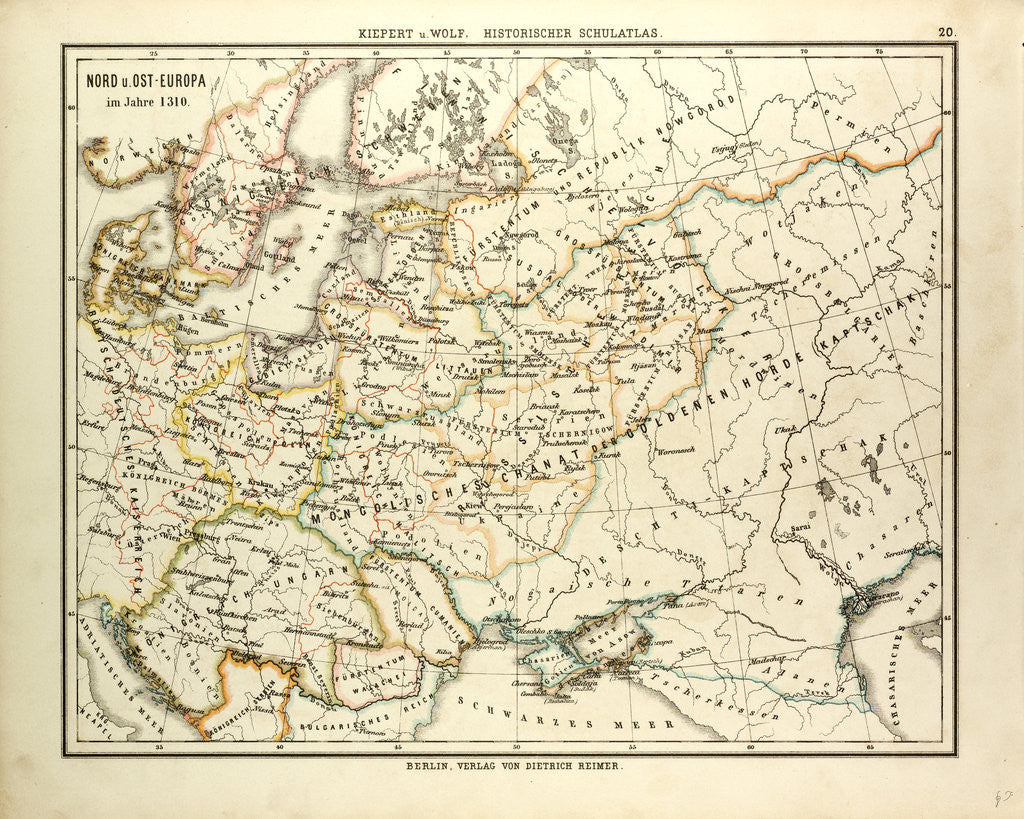 Detail of Map of North East Europe in 1310 by Anonymous