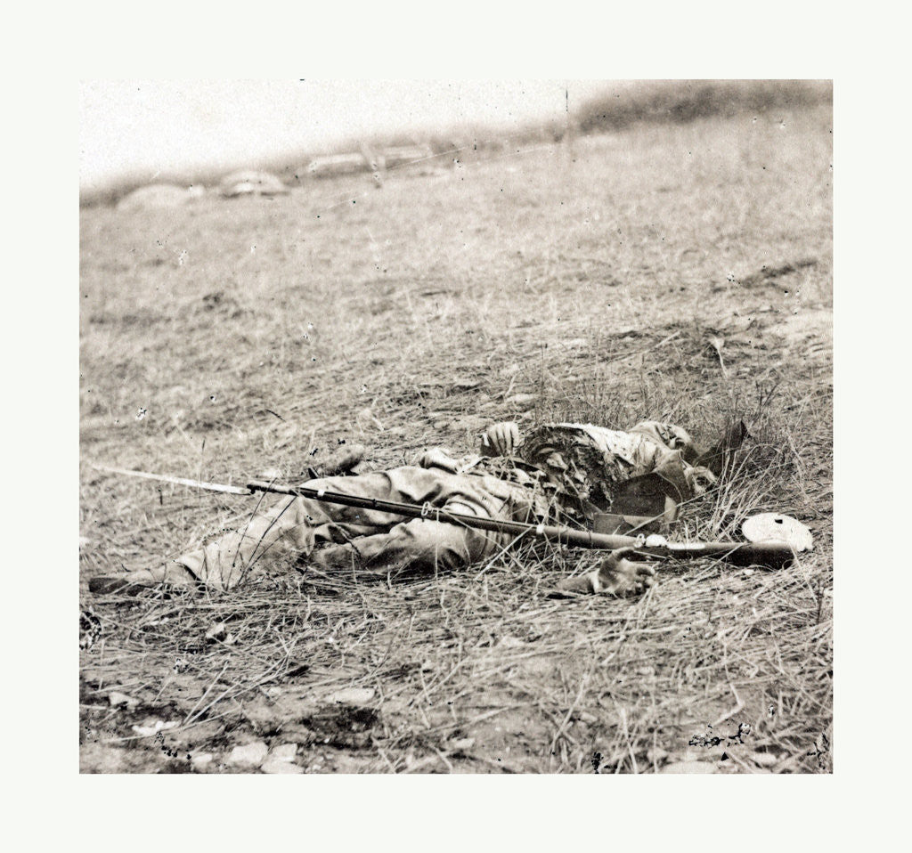 Detail of American Civil War: The Horrors of War, Confederate Soldier Killed by a Shell at the Battle of Gettysburg, July 3, 1863 by Anonymous