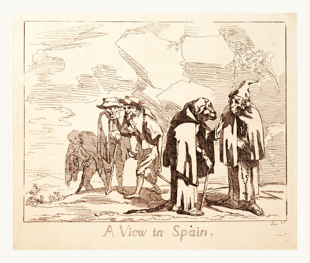 Detail of Animals Dressed As Spanish Monks and Gentlemen by Anonymous