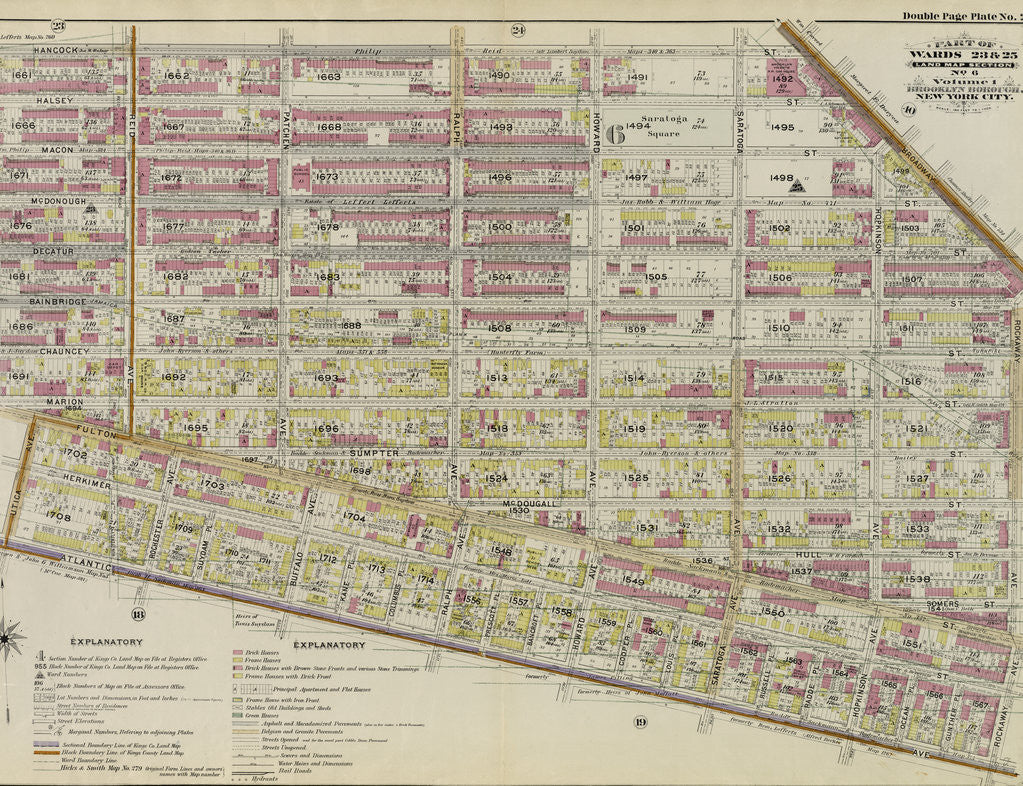 Detail of Part of Wards 23 & 25. Land Map Section, No. 6, Volume 1, Brooklyn Borough, New York City by Anonymous