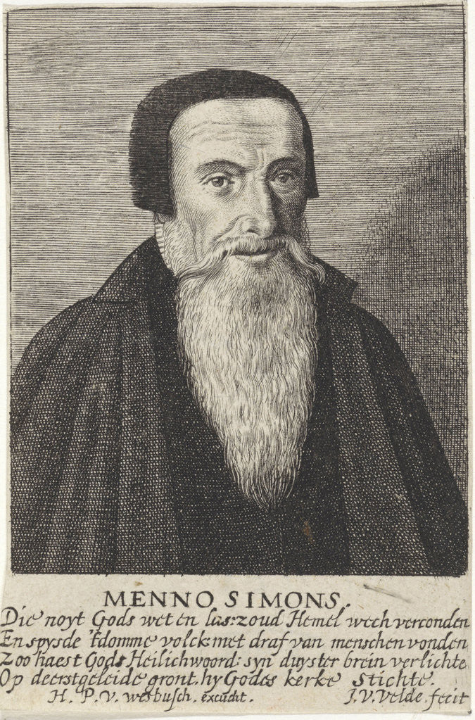 Detail of Portrait of Menno Simons by Hans Passchiers van Wesbusch