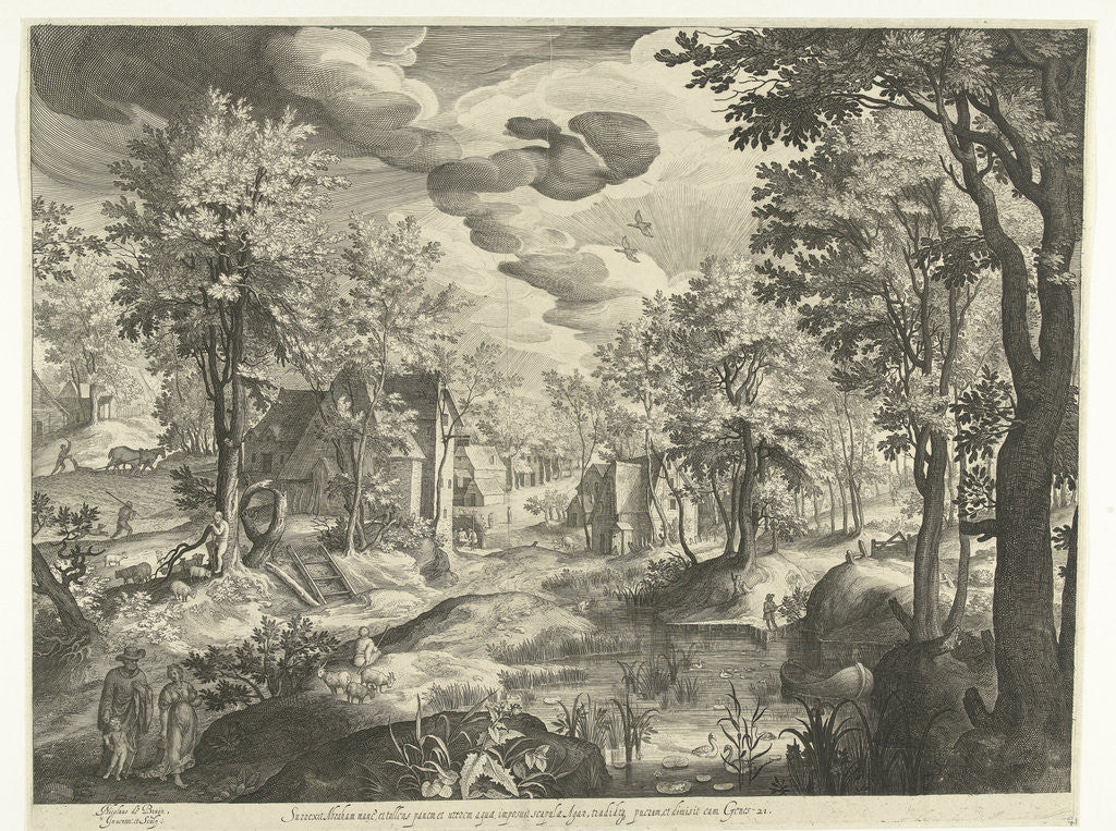 Detail of Landscape with Hagar and Ishmael, Germany by Nicolaes de Bruyn