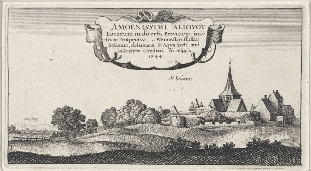 Detail of Landscape near Strasbourg France by Wenceslaus Hollar