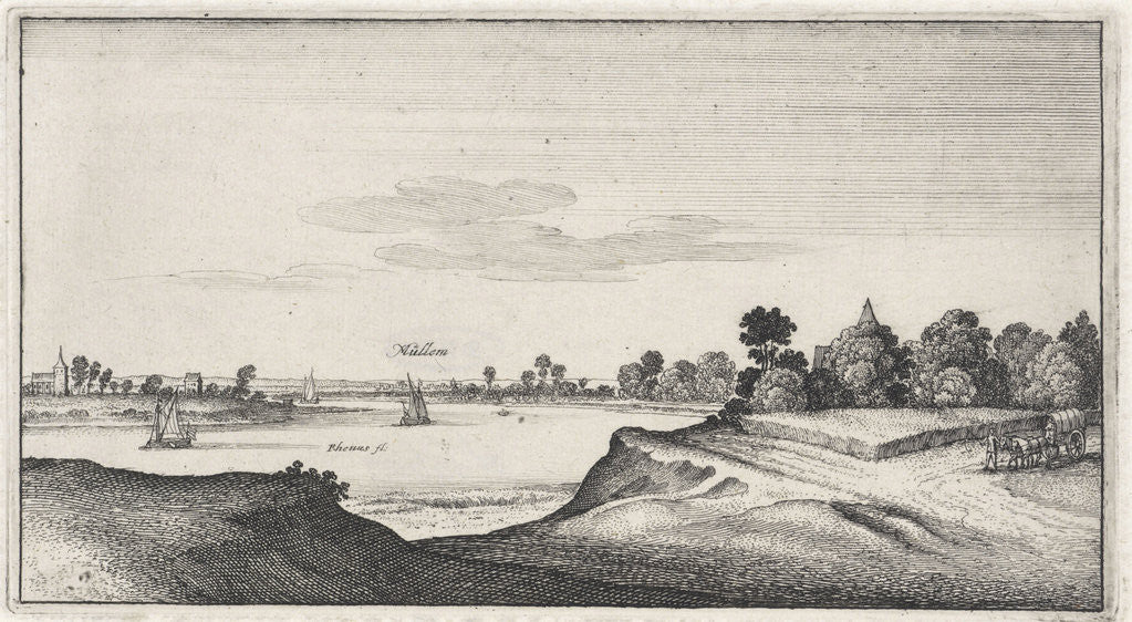 Detail of Landscape with view on Mulheim by Wenceslaus Hollar