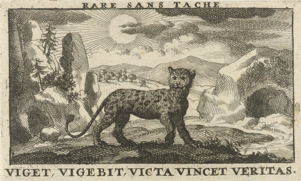 Detail of Panther in a landscape by Jan Claesz ten Hoorn