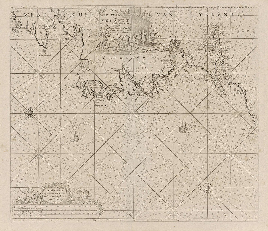 Detail of Sea chart of a portion of the west coast of Ireland by Johannes van Keulen I