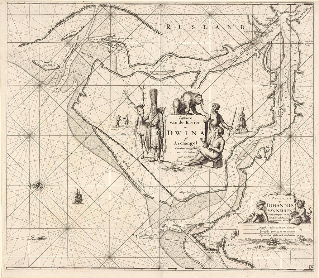 Detail of Sea chart of the Northern Dvina River, Russia by Anonymous