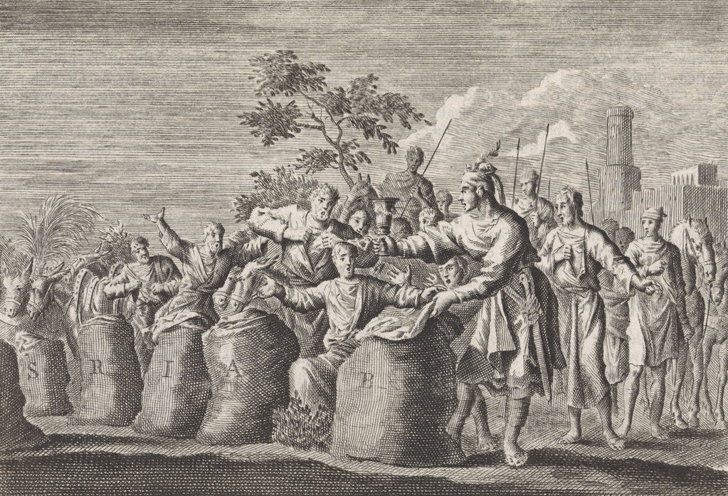 Detail of Joseph's silver cup is found in Benjamin's sack by Pieter Mortier