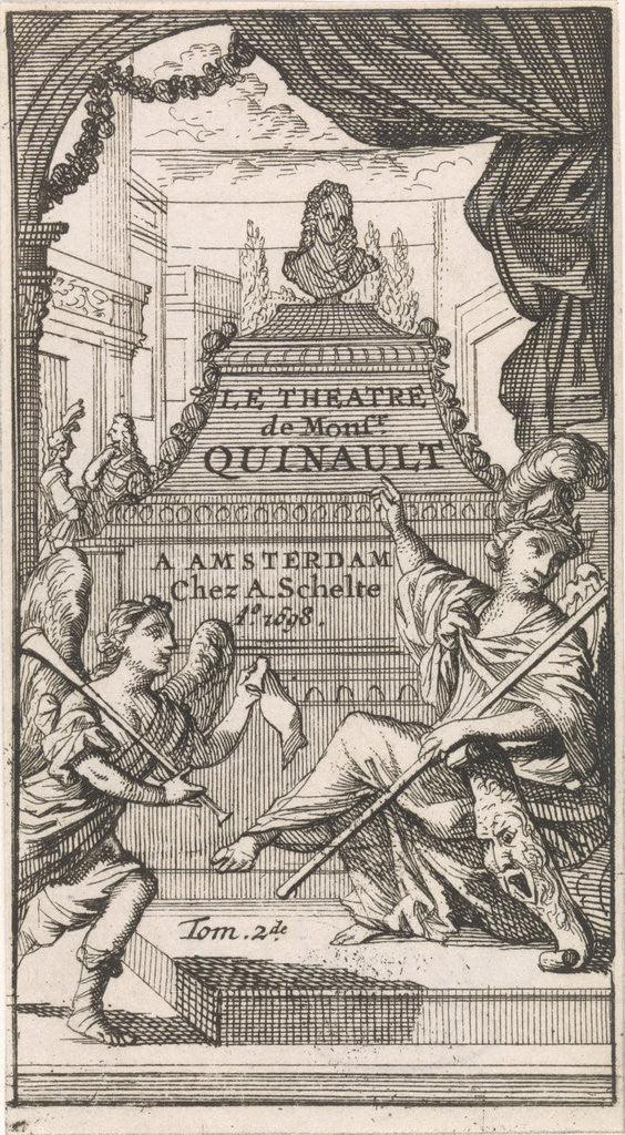 Detail of Fame and Minerva point to the tomb of Philippe Quinault by Antoine Schelte