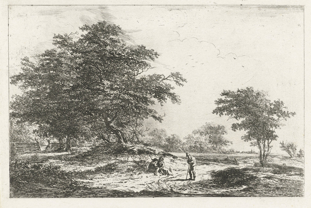 Detail of Landscape with resting figures by Hermanus van Brussel