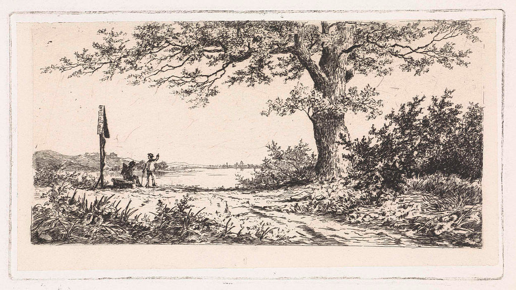 Detail of Landscape with two travelers by Elias Stark