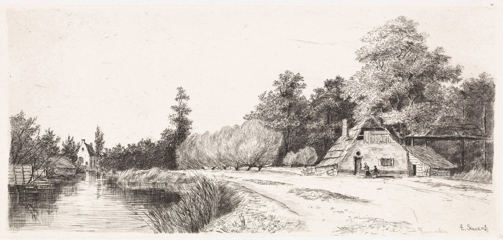 Detail of Landscape near Baambrugge by Elias Stark