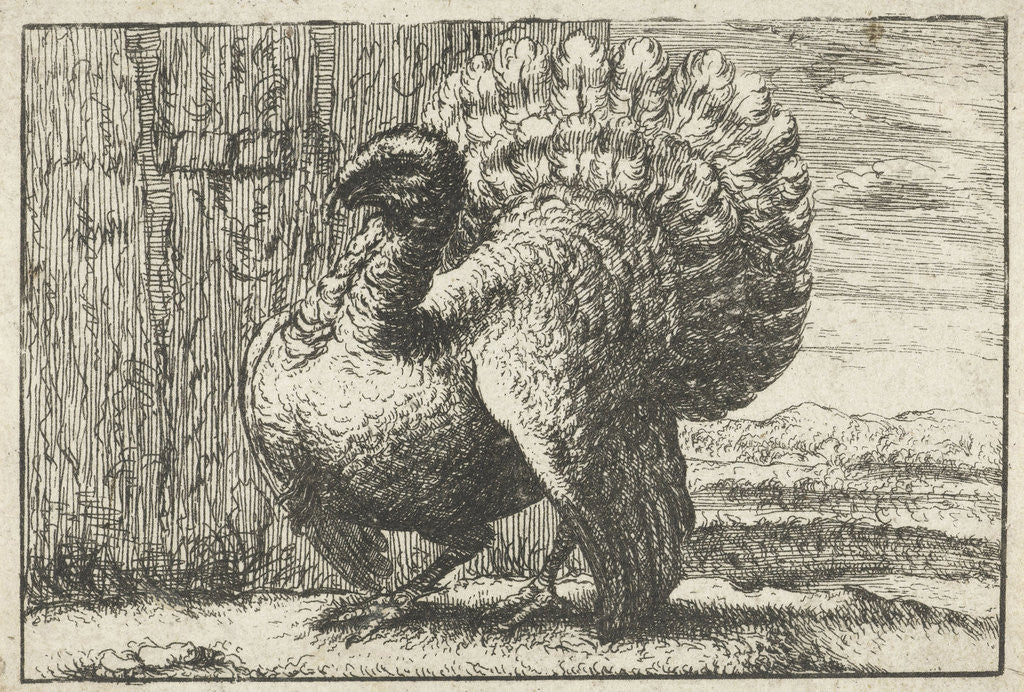 Detail of Landscape with turkey by Albert Flamen