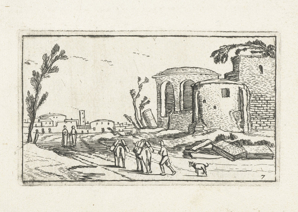 Detail of Landscape with Ruins by Johannes Pietersz. Berendrecht