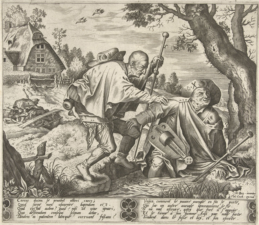 Detail of Parable of the two blind by Hieronymus Cock