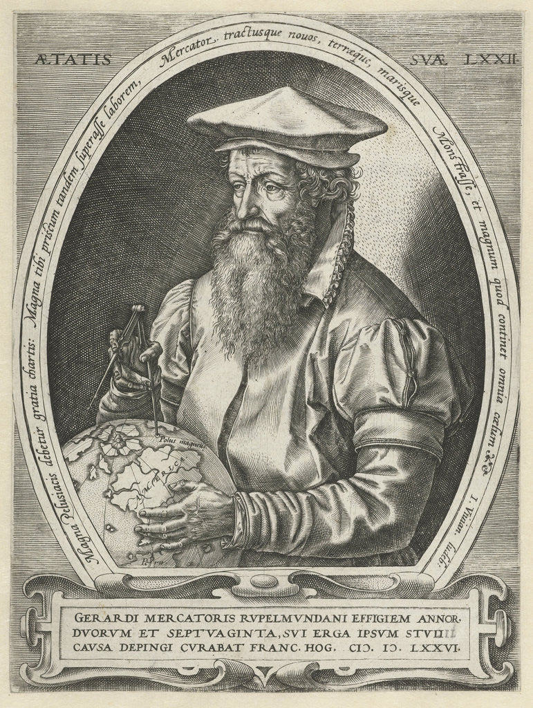 Detail of Portrait of Gerardus Mercator by Johannes Vivianus