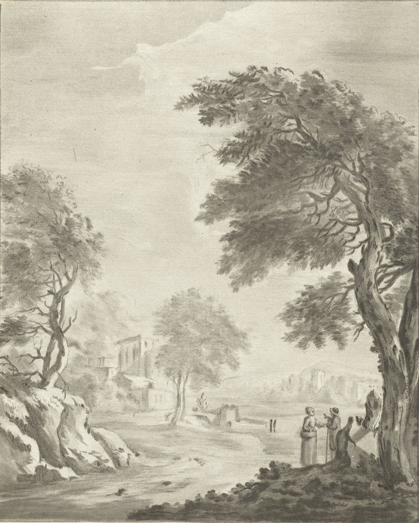 Detail of Landscape with road by Jurriaan Cootwijck