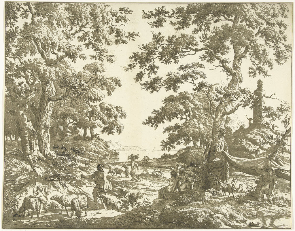 Detail of Arcadian landscape with Janus Picture by Marie Lambertine Coclers