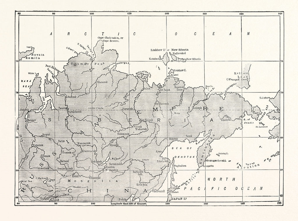 Detail of Map of Siberia and Part of China by Anonymous