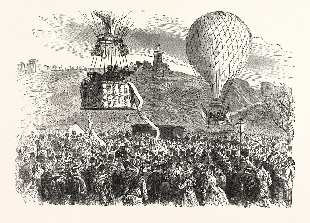 Detail of Leaving of Gambetta, Minister for the Interior, to Tours by Means of Balloon Armand Barbes, 7 October 1870, France by Anonymous