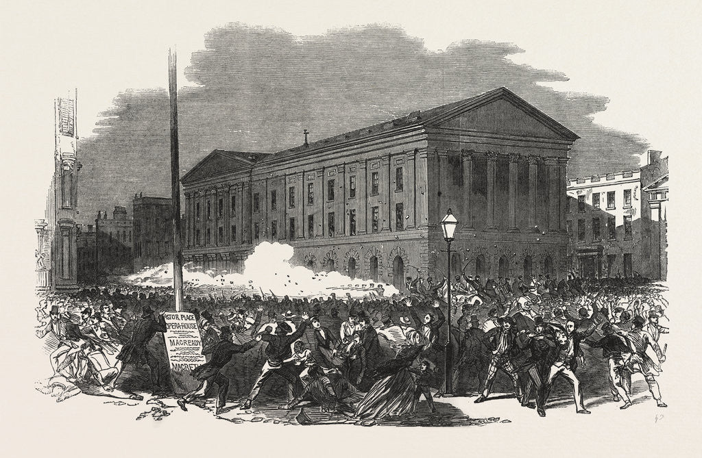 Detail of Riot at the Astor Place Opera-House, New York. United States of New York, 1849 by Anonymous