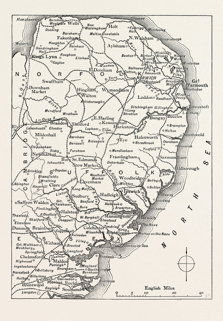 Detail of Map of the East Anglian Rivers by Anonymous