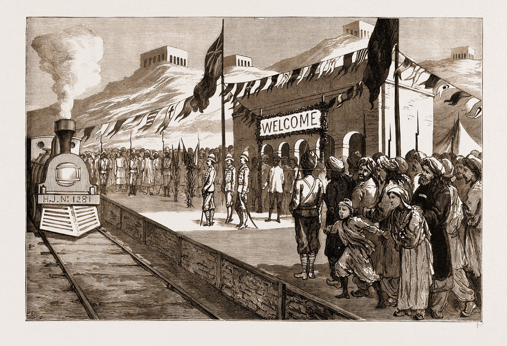 Detail of The Tour Of The Viceroy Of India, 1881: Arrival Of The Viceregal Train At Sibi by Anonymous