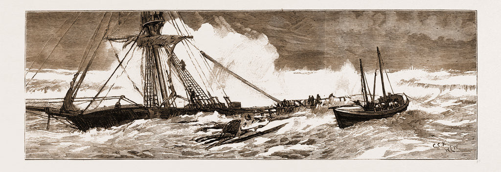 Detail of The Wreck Of The indian Chief: The Ramsgate Lifeboat Rescuing The Survivors by Anonymous