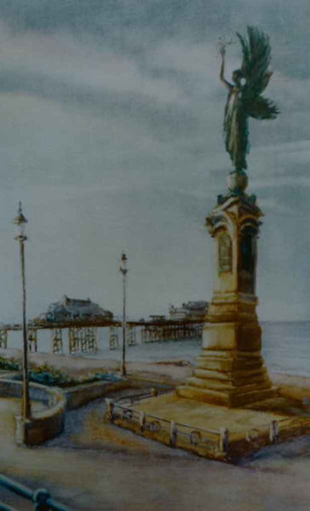 Detail of Angel of Hove, 2000 statue on seafront by Lee Campbell