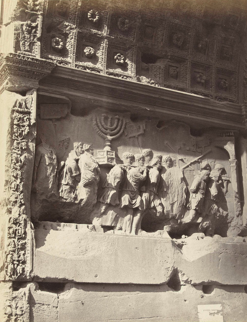 Detail of Bas relief on the Arch of Titus in the Roman Forum in Rome by Bisson Freres