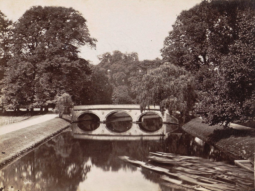 Detail of Bridge at Trinity College, Cambridge, in the foreground rowboats by Anonymous